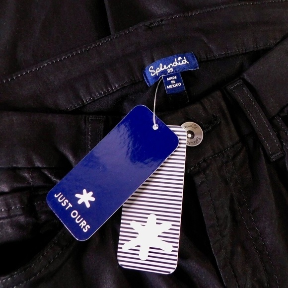 NWT!! SPLENDID Black Skinny Pants Stretch 5 Pocket Styling Minimalist Size 25 - Picture 12 of 16